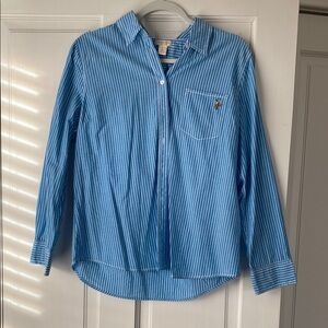 US POLO ASSOCIATION Blue and White Striped Shirt - large